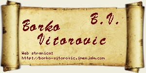 Borko Vitorović vizit kartica